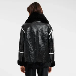 Longchamp Blouson aus glänzendem Leder^Damen Mäntel & Jacken