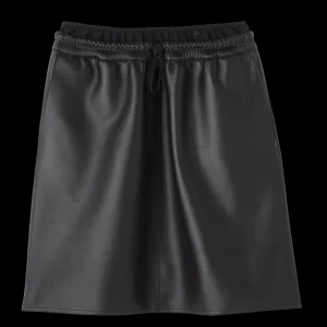 Longchamp Kurzer Lederrock mit Gürtel-Patch^Damen Kleider & Röcke