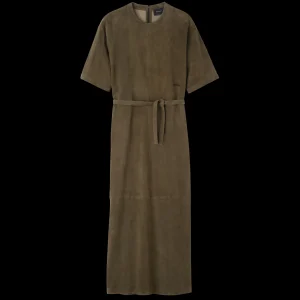 Longchamp Langes Kleid aus Leder^Damen Kleider & Röcke